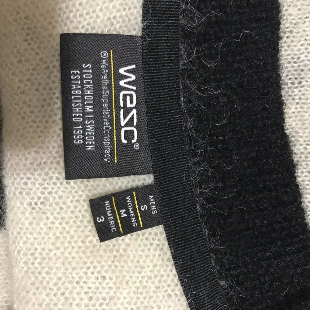 🐲💙WESC color blocked wool-mohair blend Unisex Knitted sweater - Picture 3 of 10